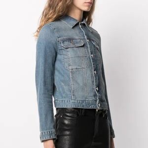 Zadig & Voltaire medium wash blue button front denim jean jacket - XS NWOT